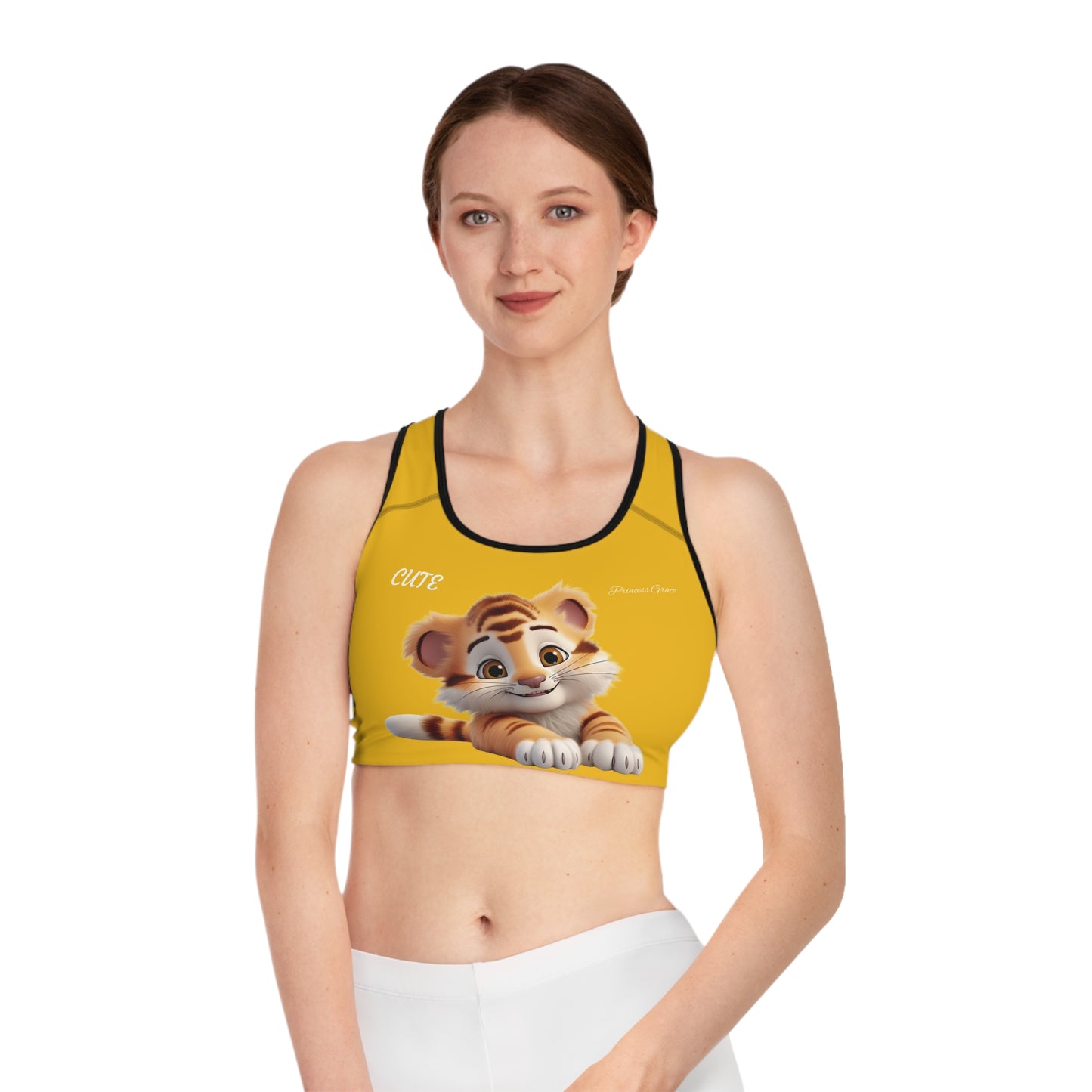 Princess Grace Cute Tiger Sports Bra Fun Workout Gear
