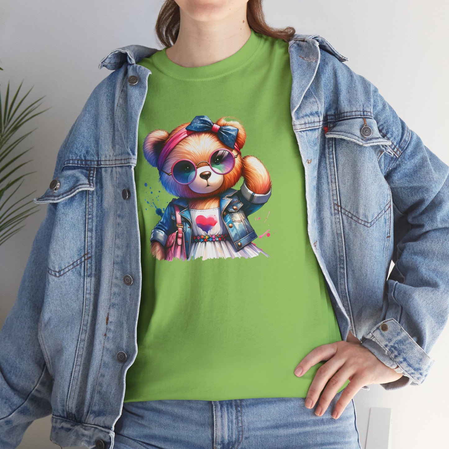 Princess Grace Cute Teddy Bear Unisex Heavy Cotton Tee Playful Graphic T-Shirt for All Ages