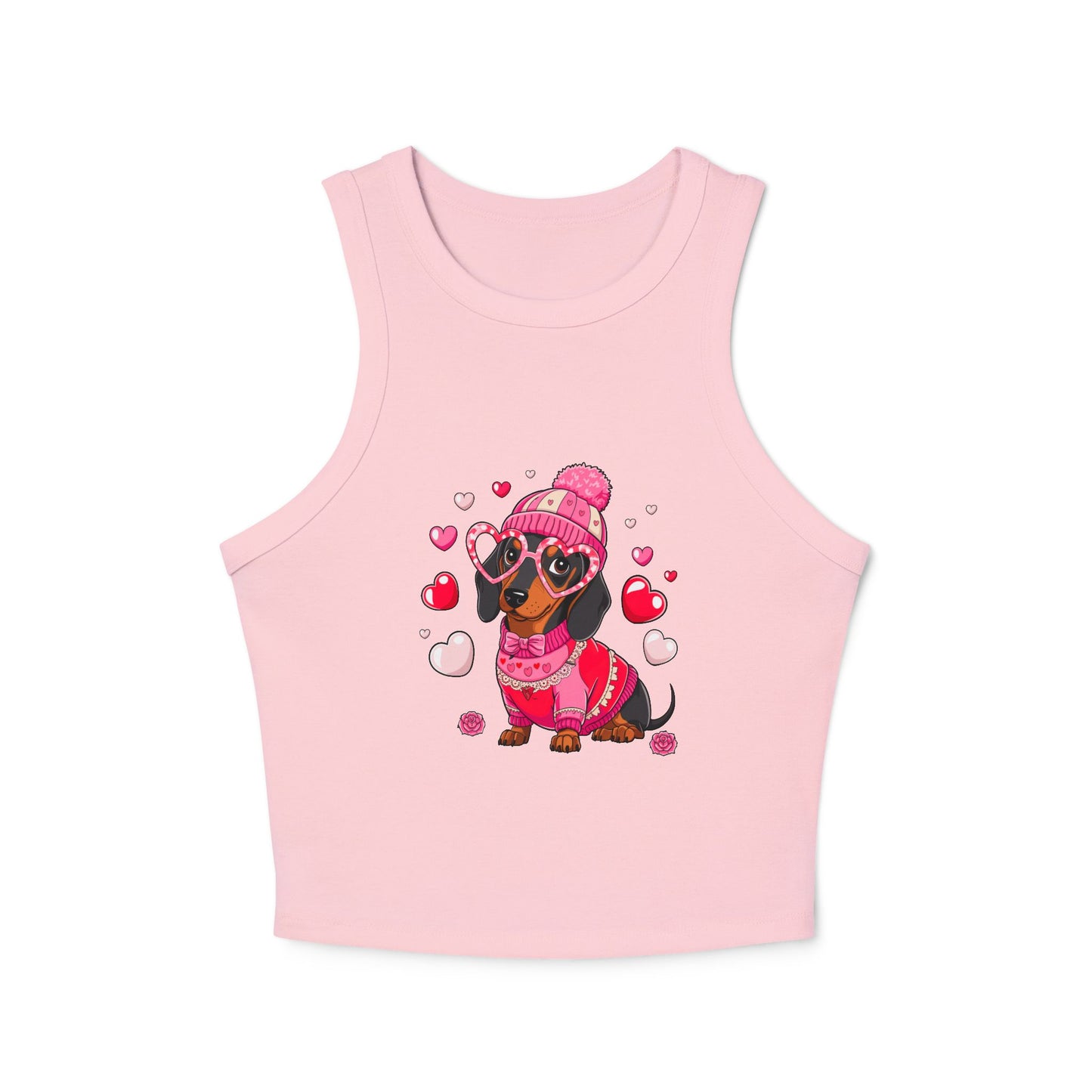 Princess Grace Cute Dachshund Love Tank Top for Women Perfect for Valentine's Day