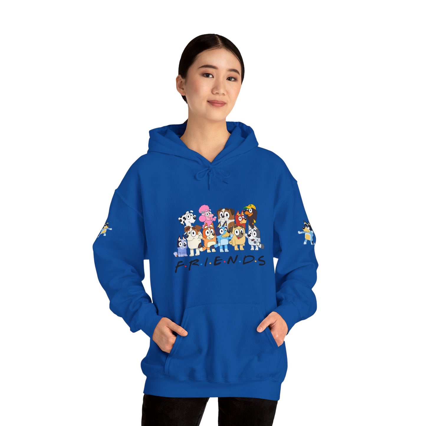 Princess Grace Bluey Unisex Heavy Blend Hooded Sweatshirt 'Friends' Cartoon Design