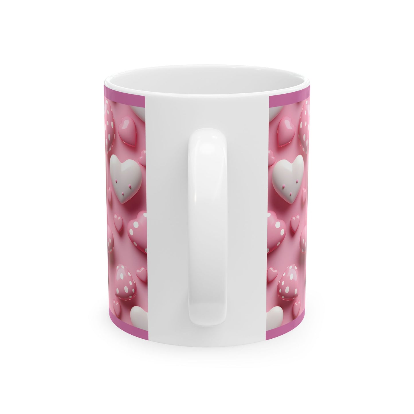 Princess Grace Romantic Heart Pattern Ceramic Mug Perfect for Valentine's Day & Love Celebrations