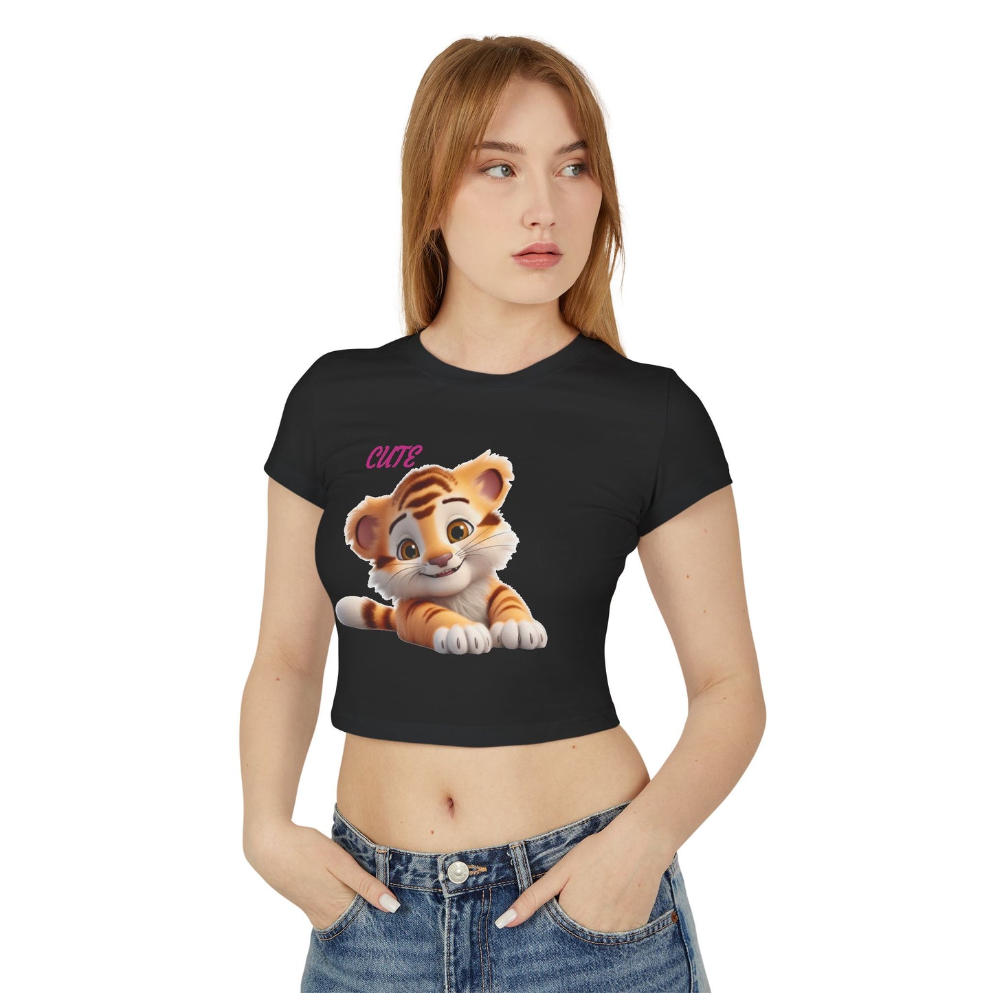 Princess Grace Cute Tiger Women's Baby Tee Playful & Stylish T-Shirt