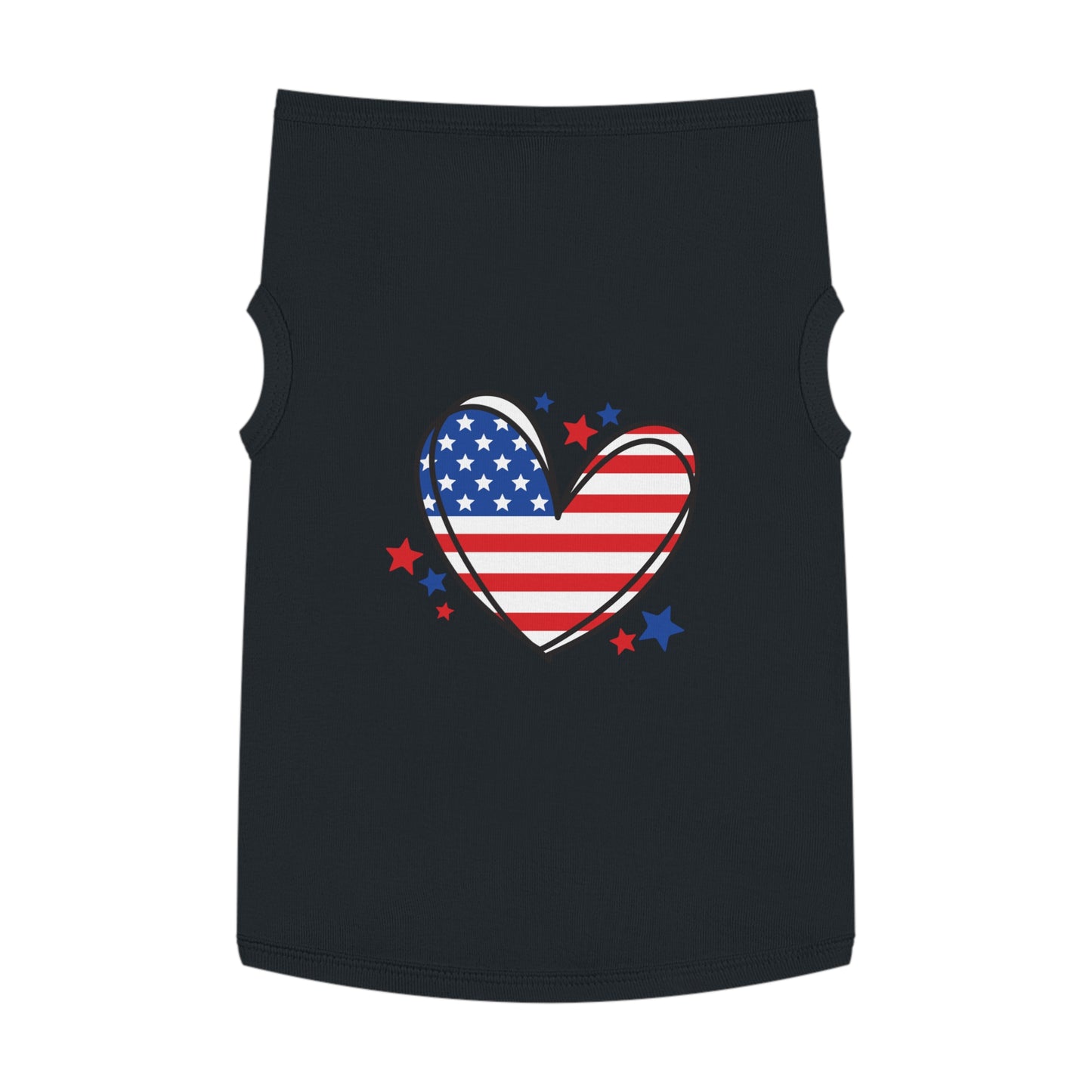 Princess Grace Patriotic Heart Pet Tank Top for Independence Day Celebrations