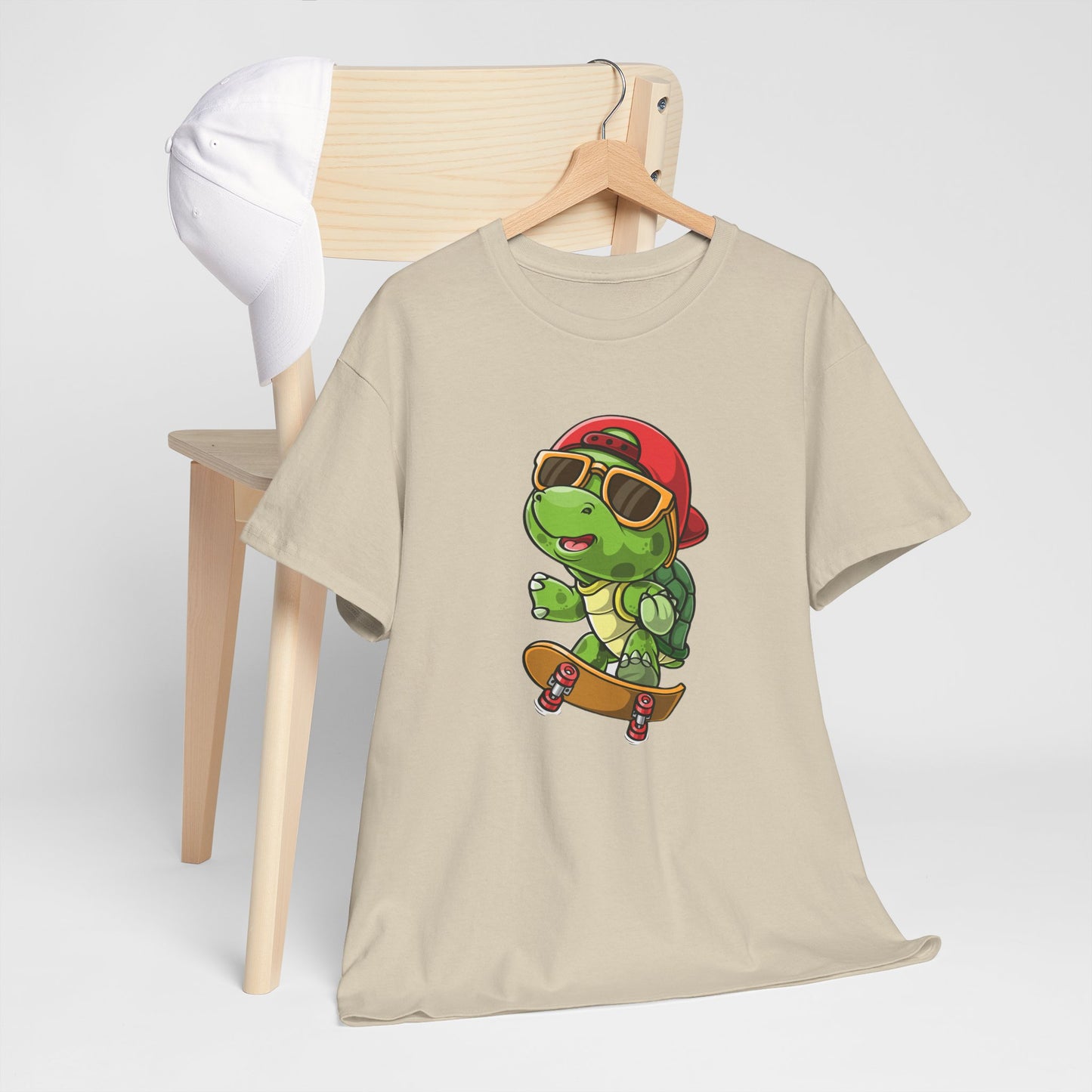 Princess Grace Cool Skateboarding Turtle Unisex Heavy Cotton Tee