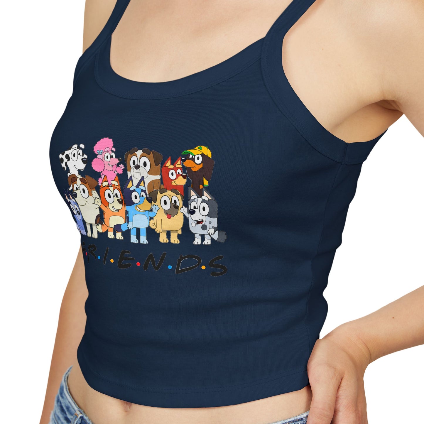 Princess Grace Bluey Cute Cartoon Animal Friends Spaghetti Strap Tank Top