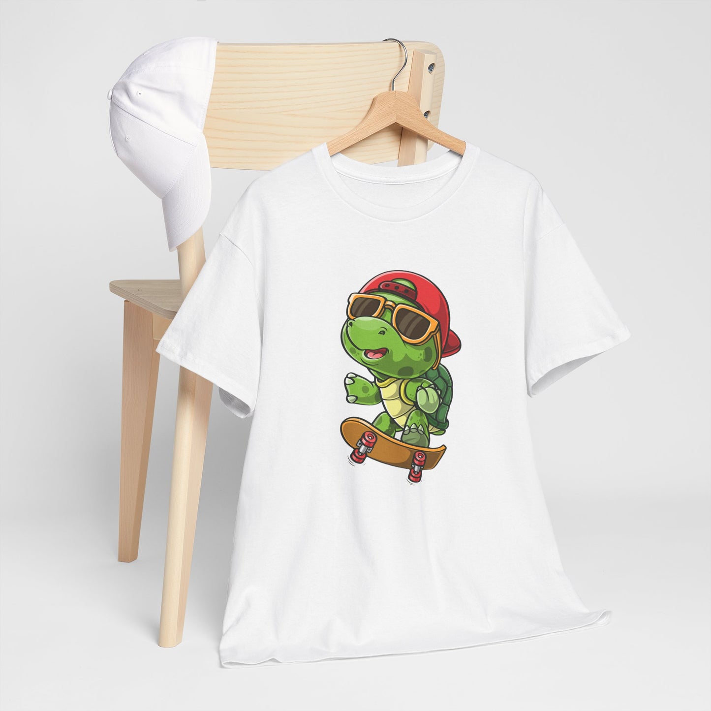 Princess Grace Cool Skateboarding Turtle Unisex Heavy Cotton Tee