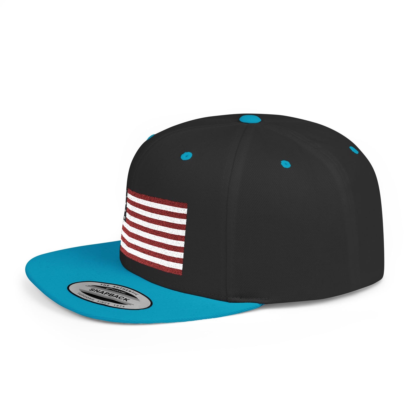 Princess Grace Patriotic Flat Bill Snapback Hat American Flag Design