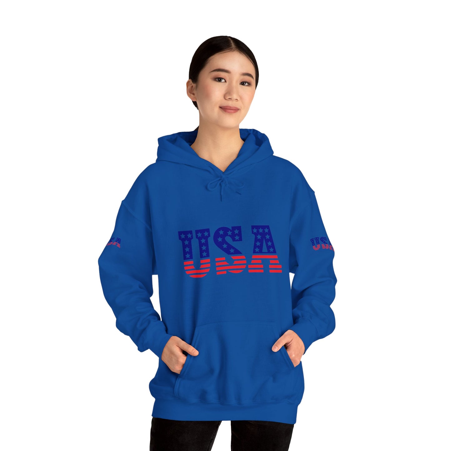 Princess Grace USA Proud Unisex Heavy Blend Hooded Sweatshirt Patriotic Eagle Design
