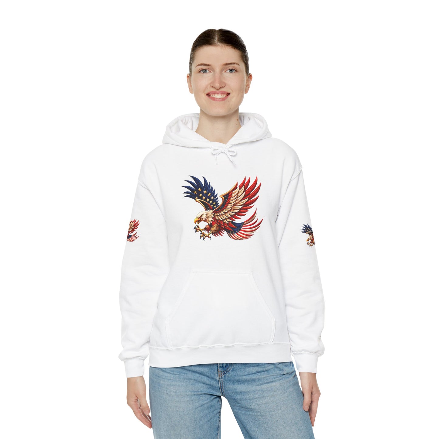 Princess grace Patriotic Eagle Hooded Sweatshirt Unisex Heavy Blend