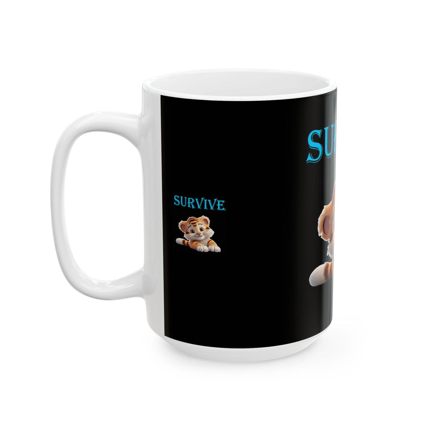 Pricess Grace Survive Cute Tiger Ceramic Mug Perfect for Animal Lovers