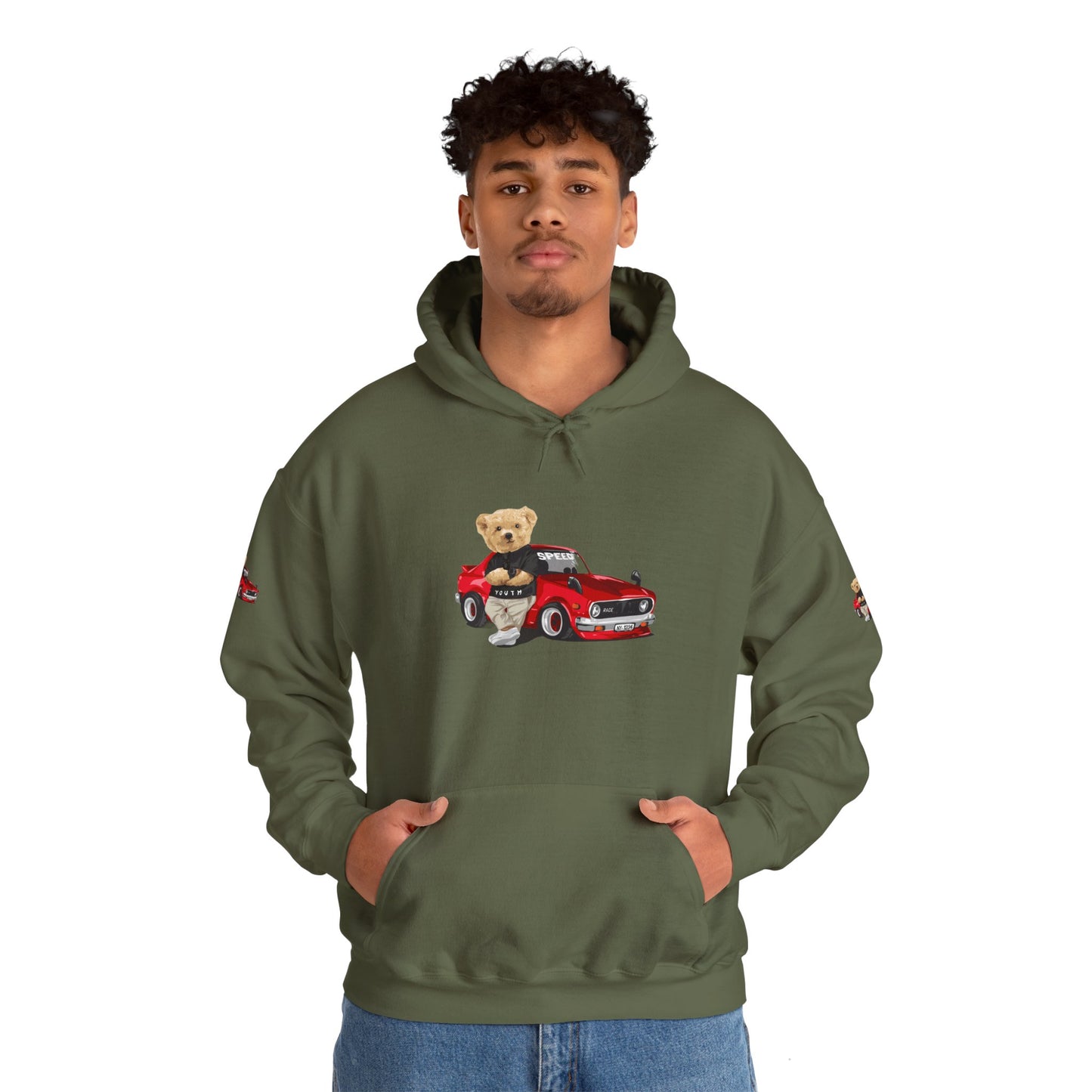 Princess Grace Vintage Bear Car Hoodie Fun Unisex Sweatshirt for Auto Lovers
