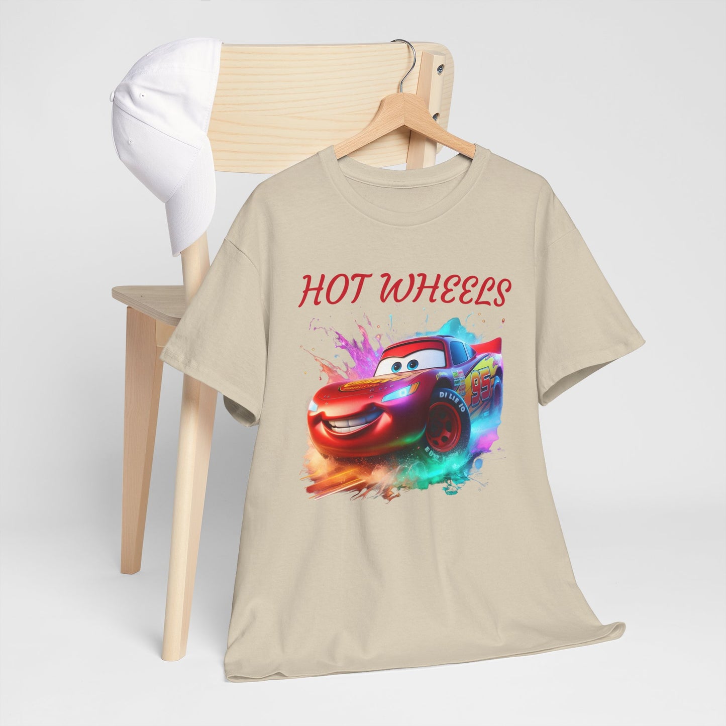 Princess Grace Hot Wheels Unisex Heavy Cotton Tee Fun Car Graphic T-Shirt for Kids and Adults