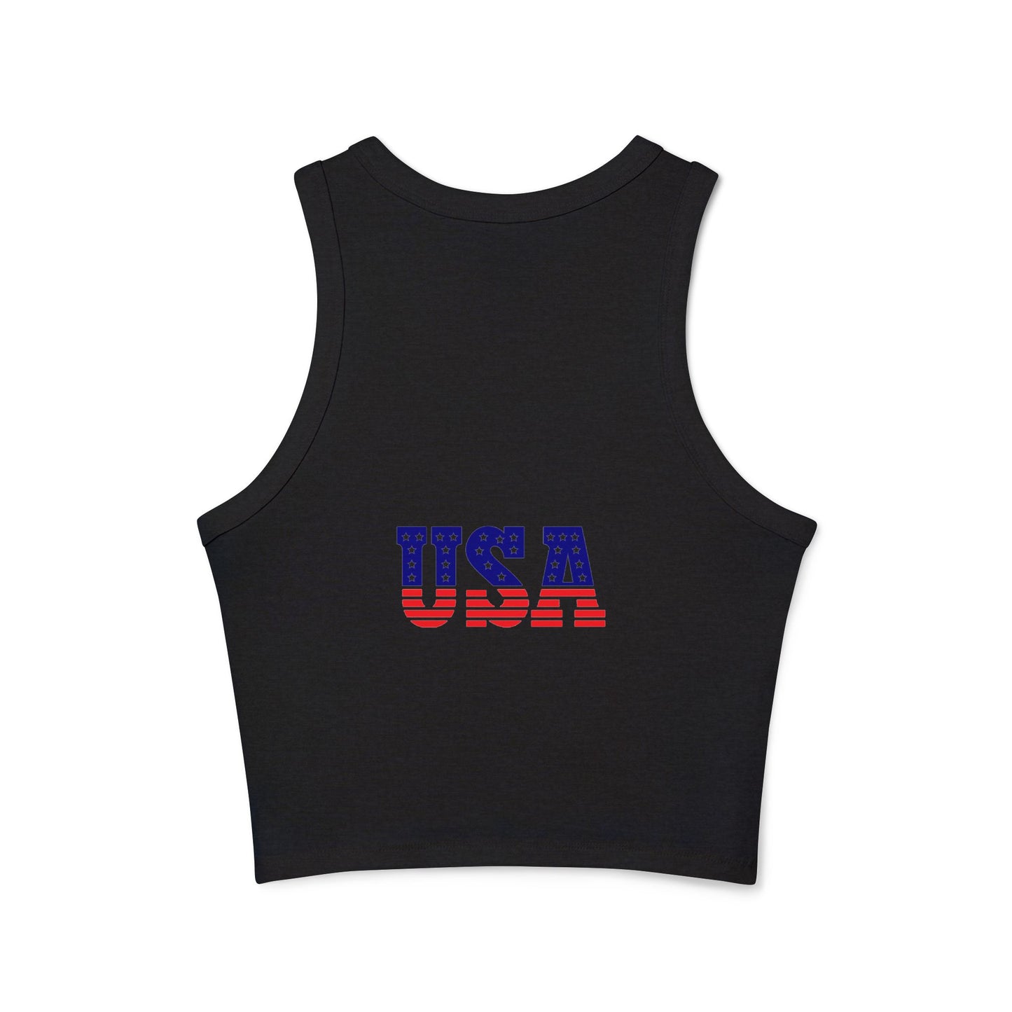 Princess Grace Patriotic Women’s Micro Rib Racer Tank Top USA Heart Design