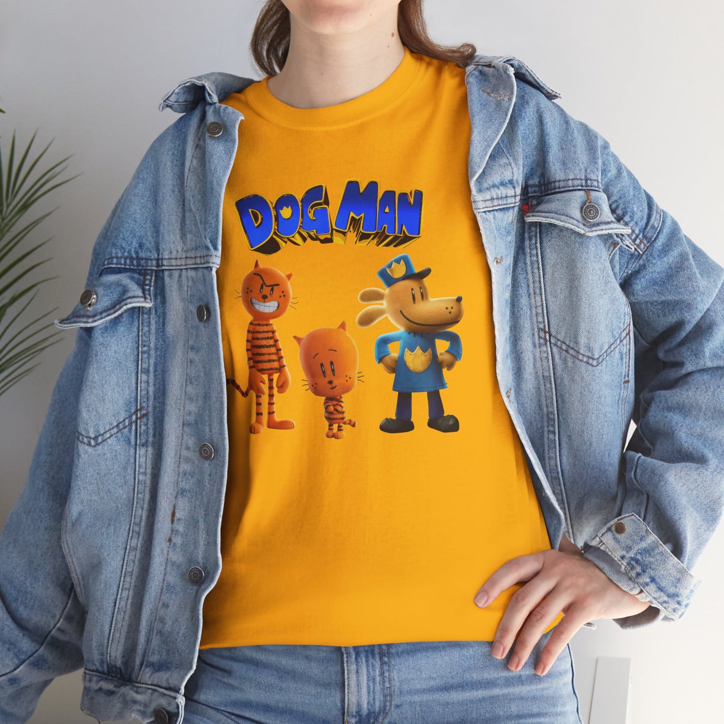 Princess Grace Dog Man Cartoon Unisex Heavy Cotton Tee Fun Graphic Tee for Kids and Fans