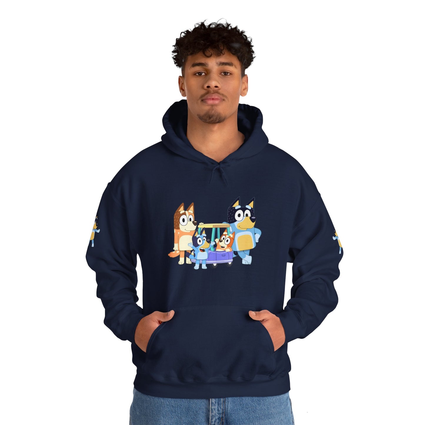 Princess Grace Bluey Fun Family Cartoon Hoodie - Unisex Heavy Blend with Playful Characters
