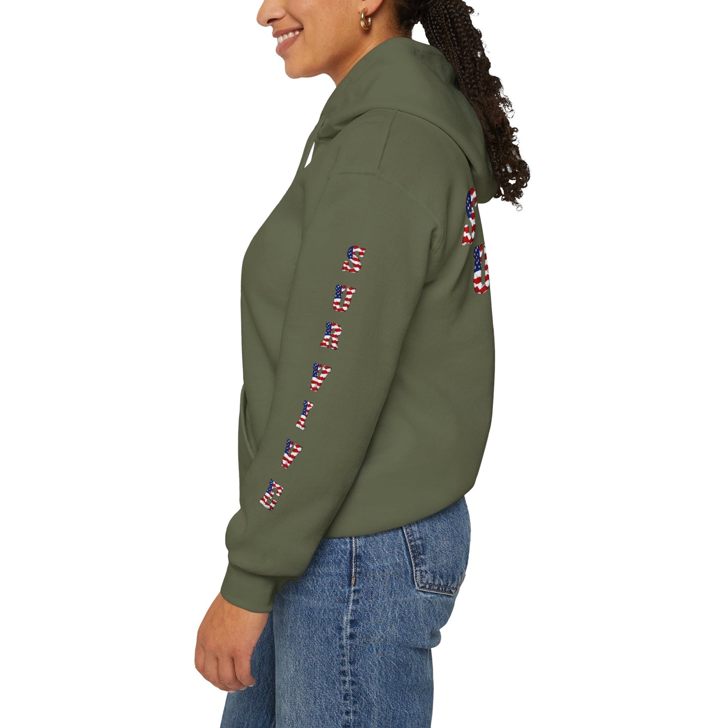 Princess Grace PTSD Awareness Unisex Heavy Blend Hoodie Support Survivors with American Flag Design