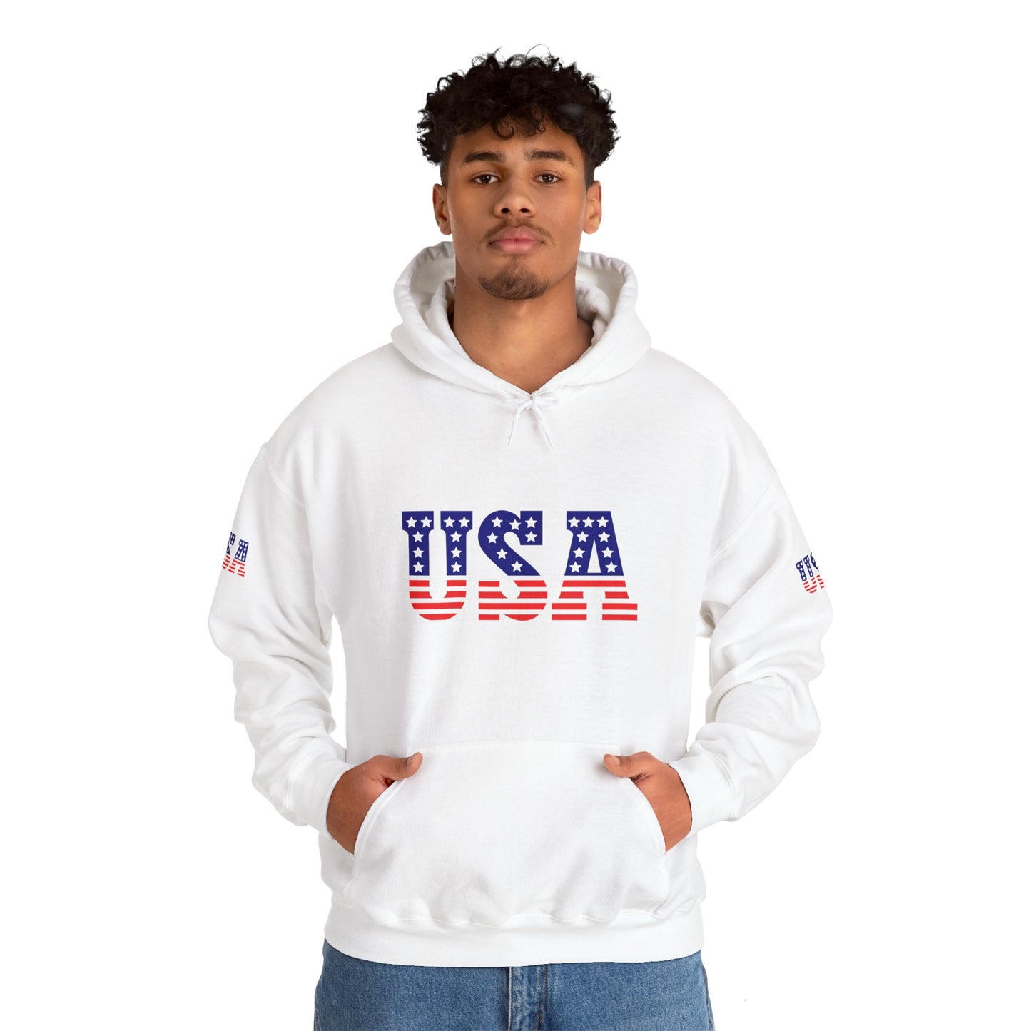 Princess Grace USA Proud Unisex Heavy Blend Hooded Sweatshirt Patriotic Eagle Design