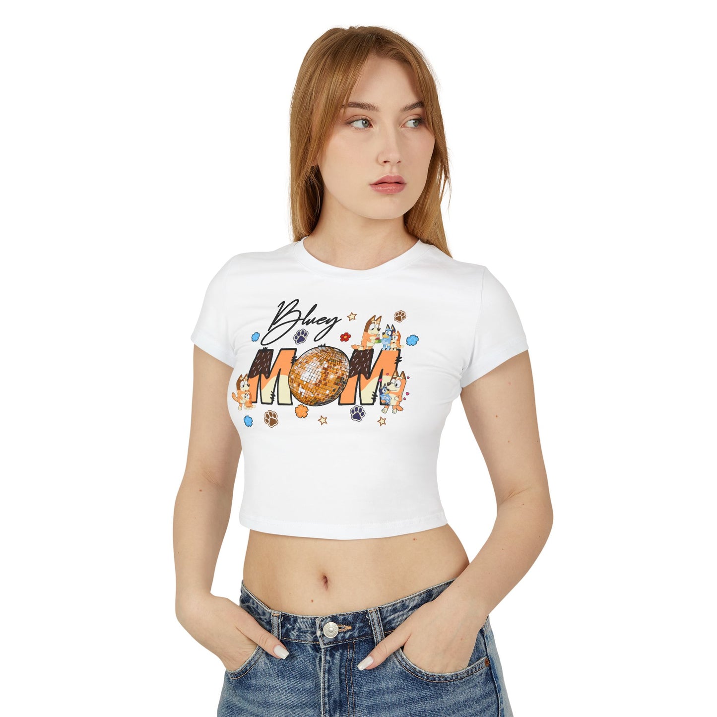 Princess Grace Cute Bluey Mom Baby Tee for Dog Lovers