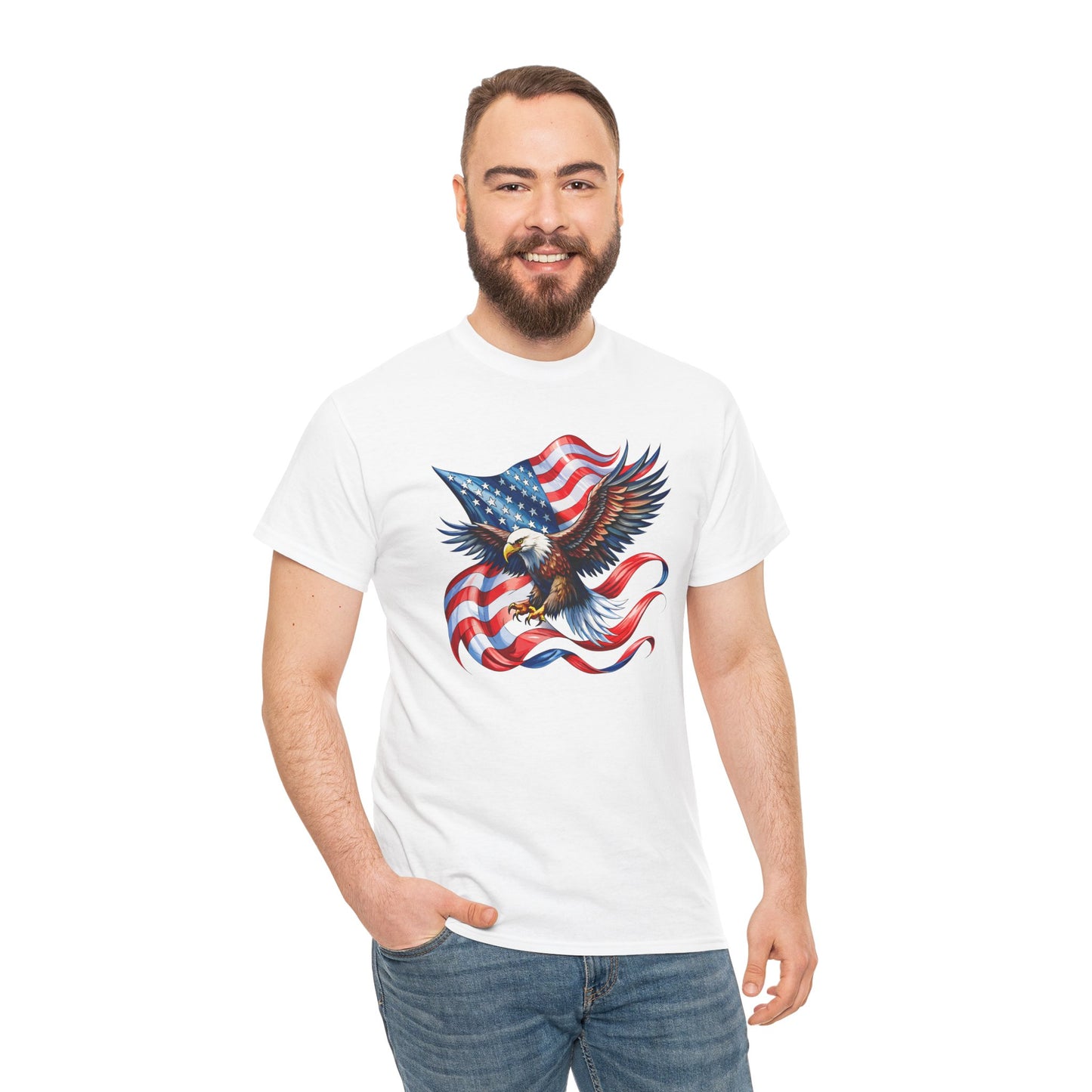 Princess Grace Patriotic Eagle Graphic Unisex Heavy Cotton Tee