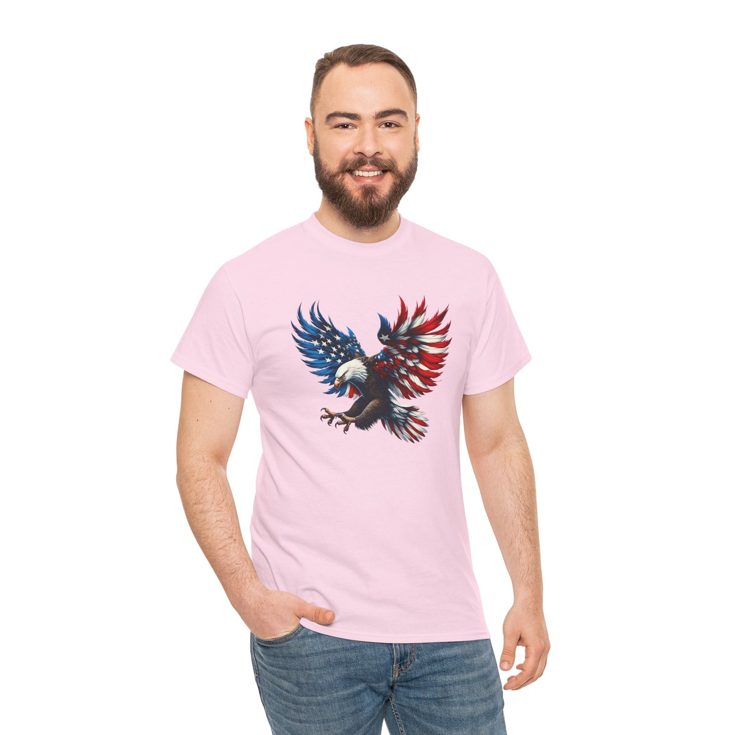 Princess Grace Patriotic Eagle Unisex Heavy Cotton Tee Bold USA Graphic Shirt