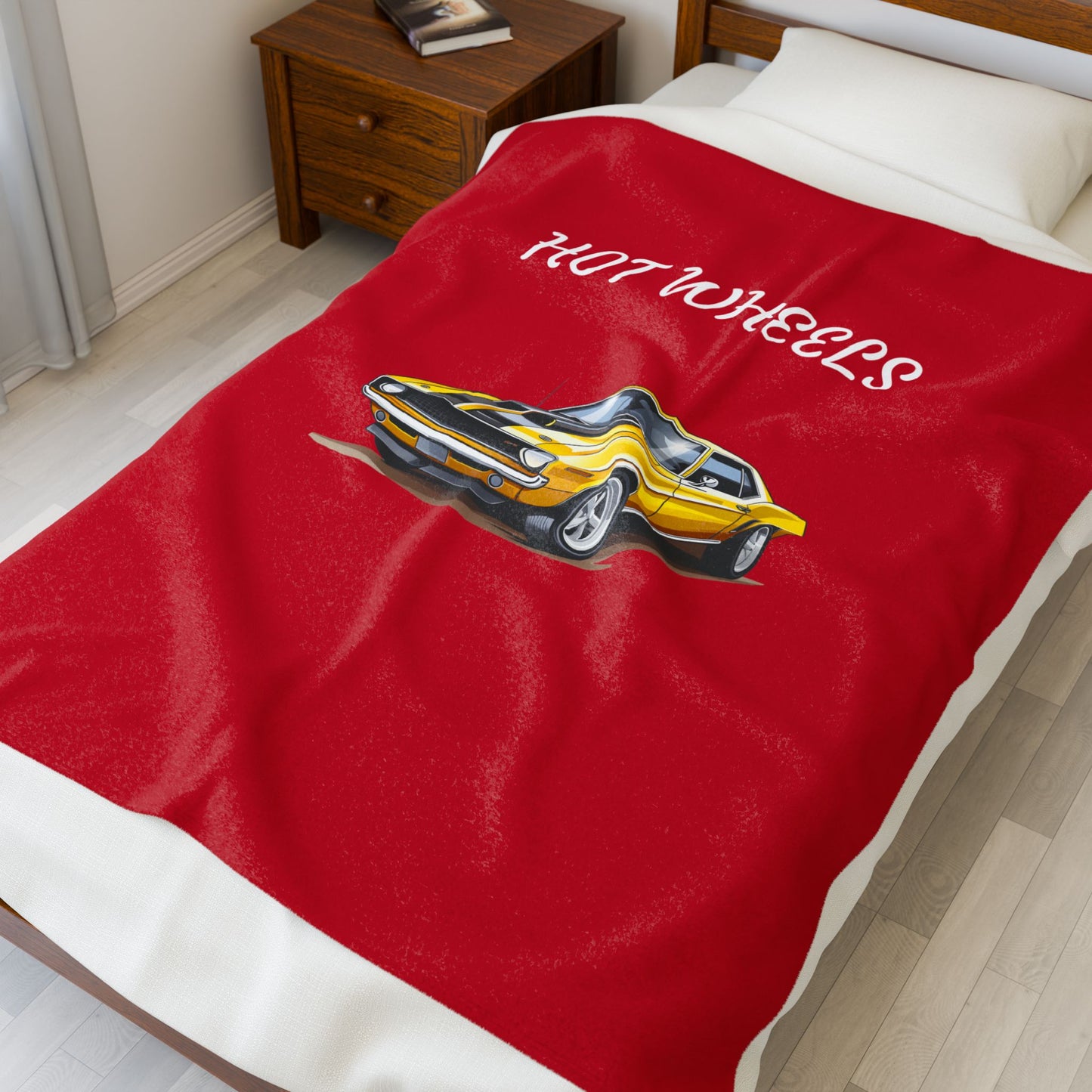 Princess Grace Hot Wheels Velveteen Plush Blanket Cozy Red Car Design for Enthusiasts