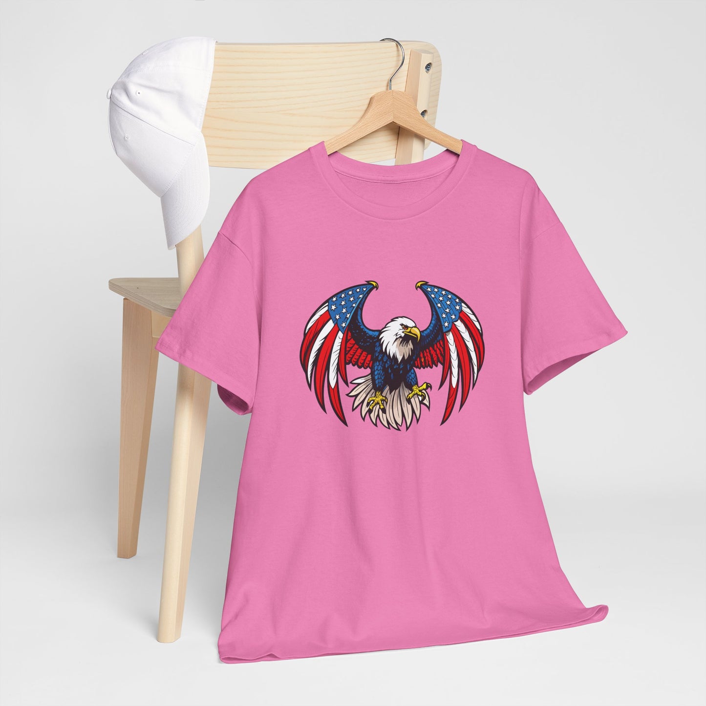 Princess Grace Patriotic Eagle Unisex Heavy Cotton Tee 4th of July Graphic T-Shirt