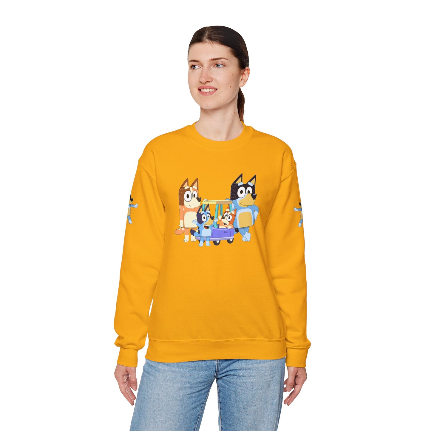 Princess Grace Bluey Cozy Cartoon Crewneck Sweatshirt for Kids and Families Perfect for Playtime and Pajama Days