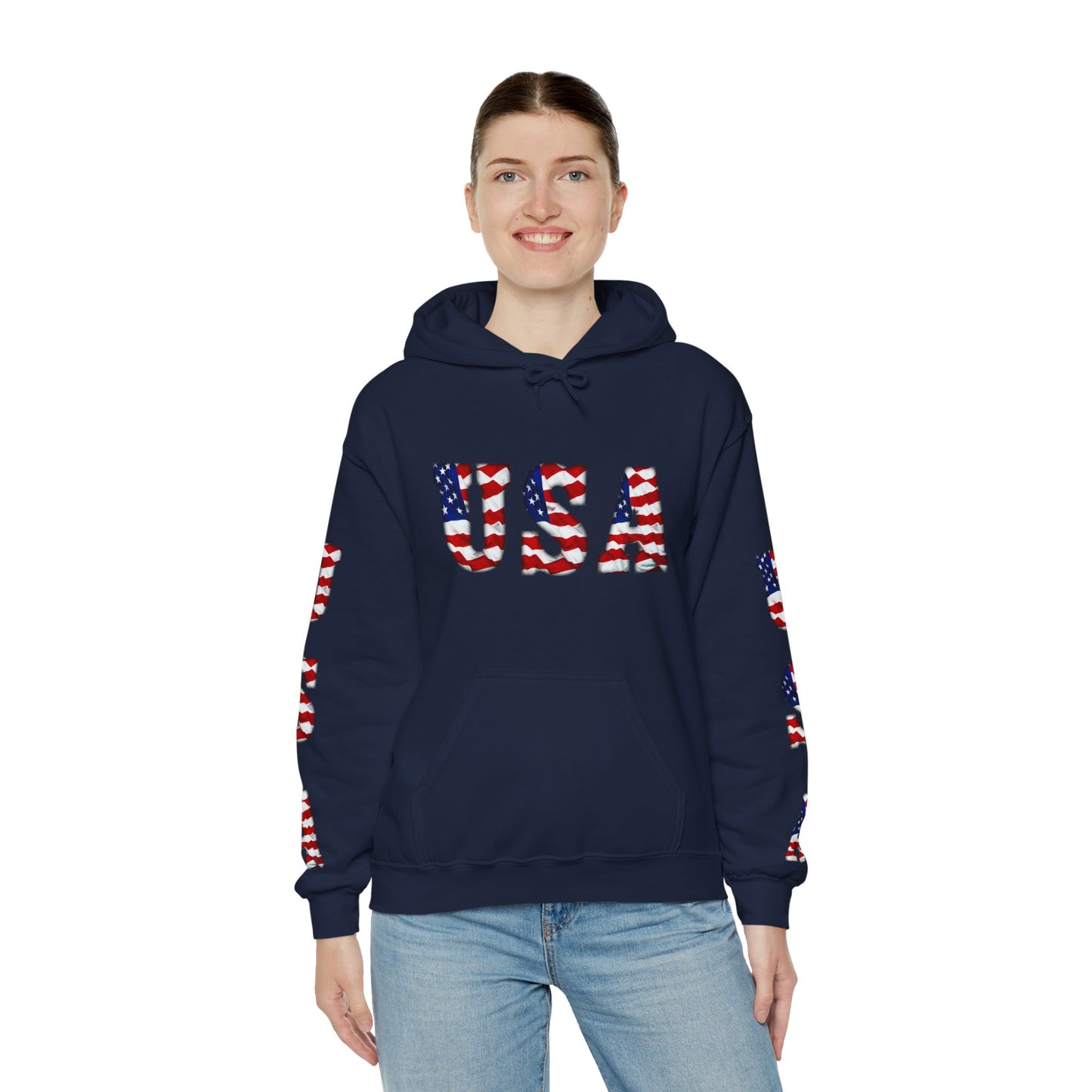 Princess Grace Patriotic USA Unisex Hooded Sweatshirt Heavy Blend for Comfort