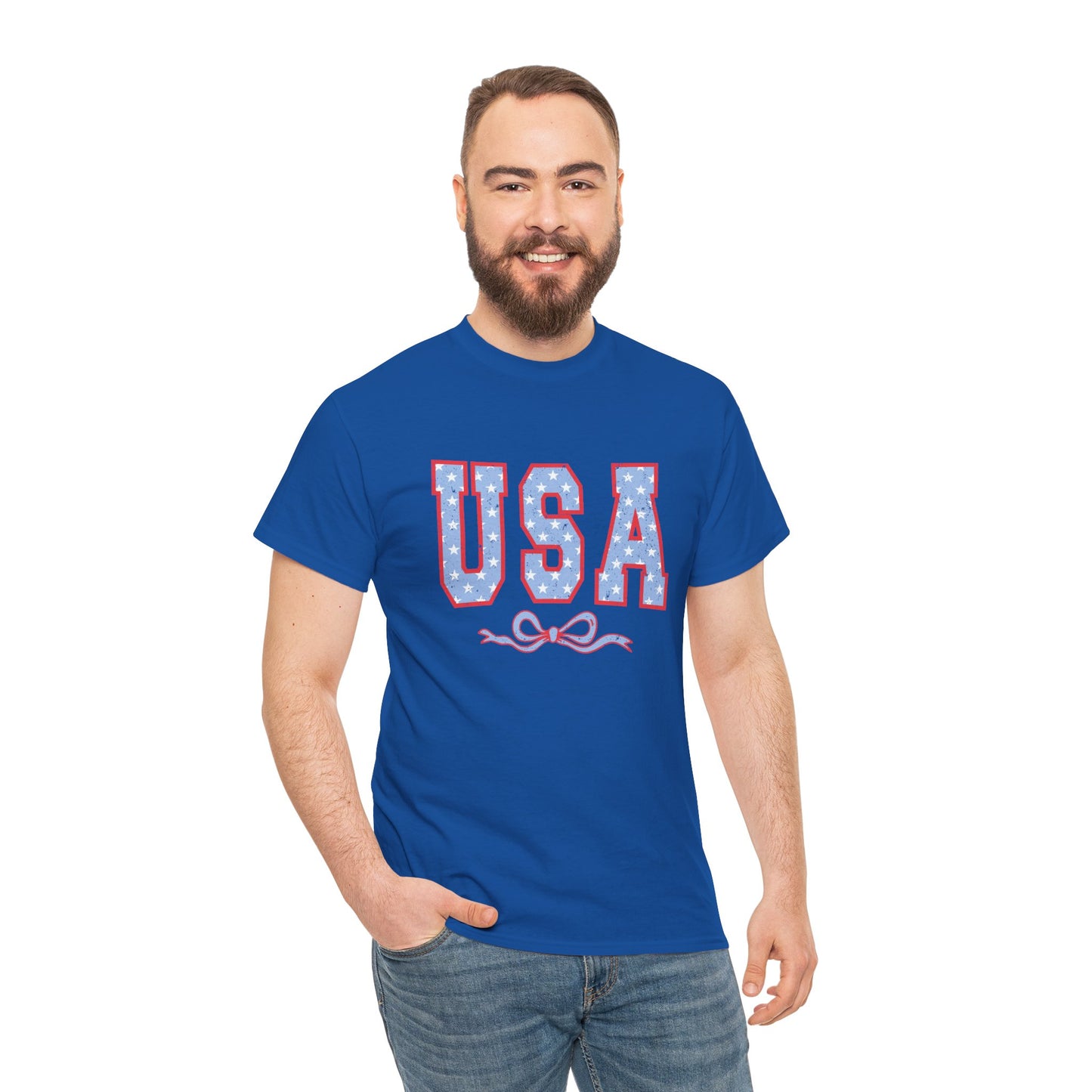 Princess Grace USA Patriotic Unisex Heavy Cotton Tee Perfect for Independence Day Celebrations