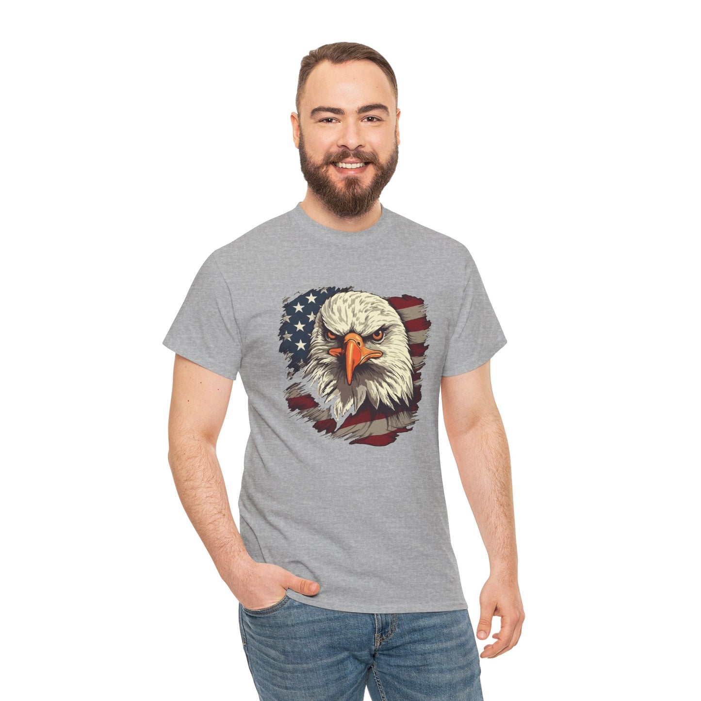 Princess Grace Patriotic Eagle Graphic Tee Unisex Heavy Cotton T-Shirt