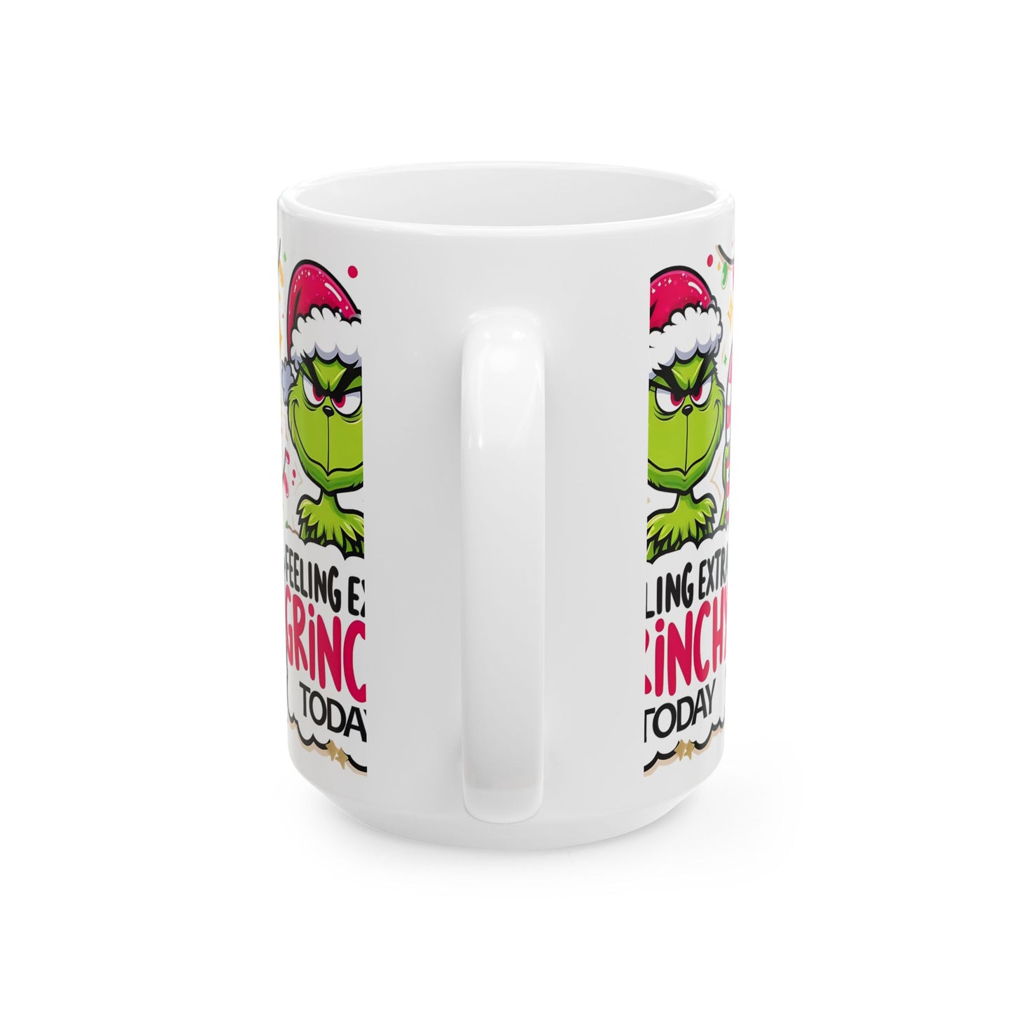 Princess Grace Grinchy Holiday Ceramic Mug Perfect for Christmas Cheer