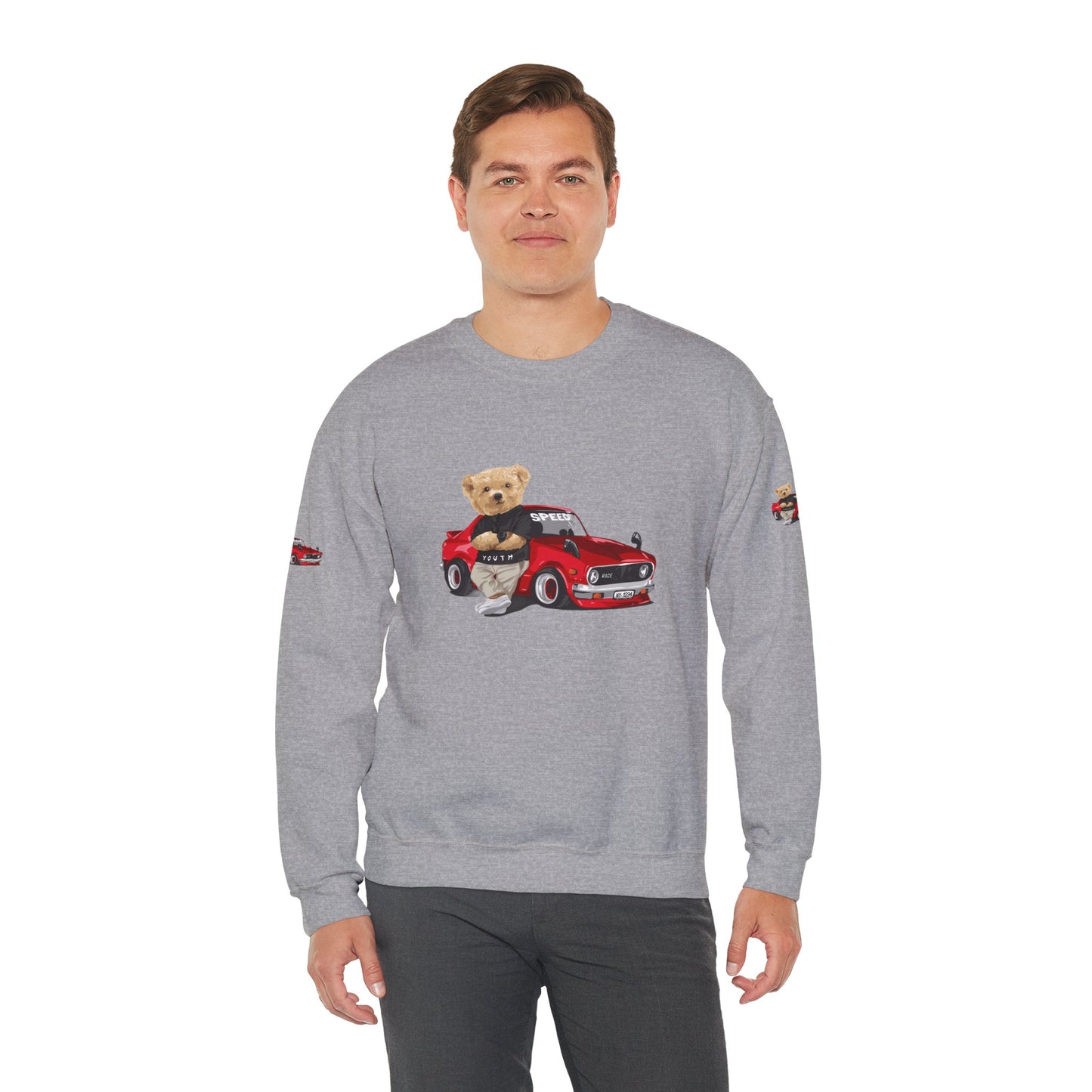 Princess Grace Cute Bear Vintage Car Sweatshirt Unisex Heavy Blend Crewneck