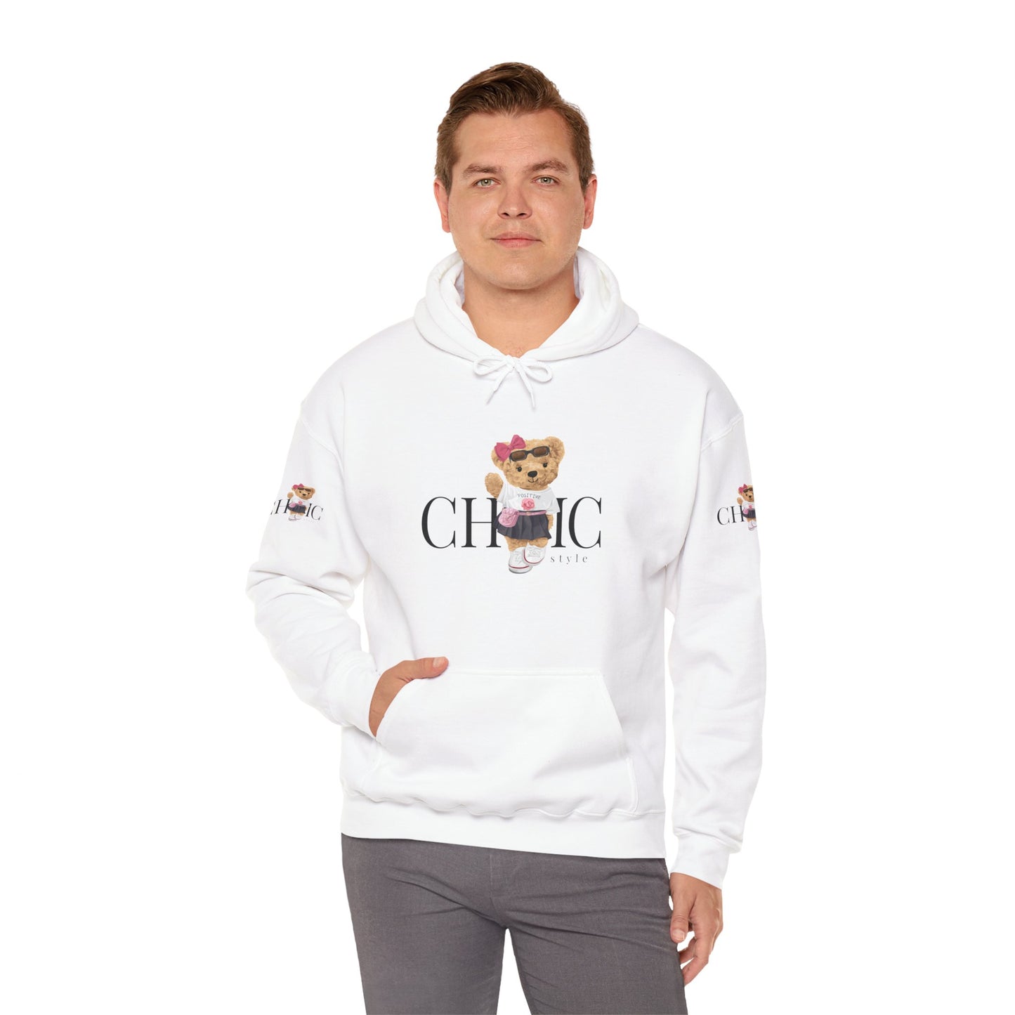 Princess Grace Chic Style Bear Unisex Hooded Sweatshirt Cute and Cozy Fashion