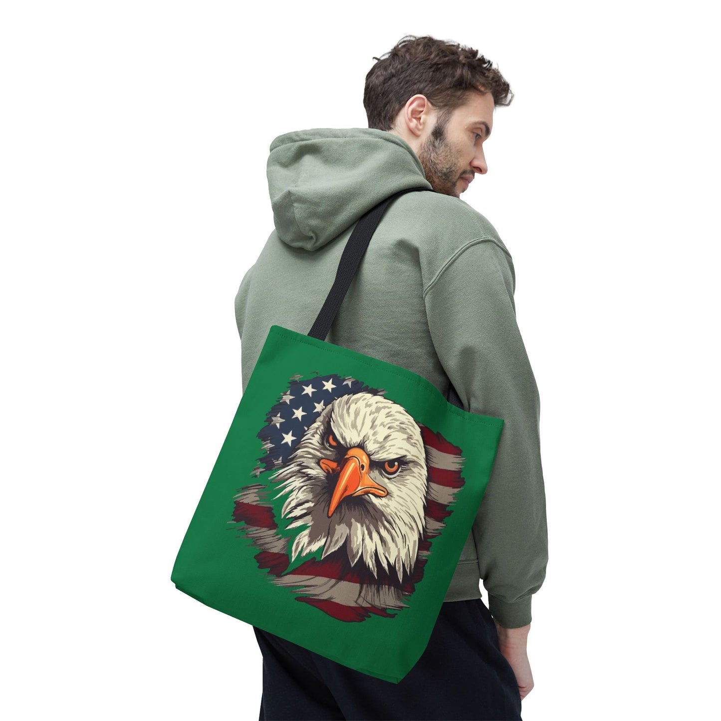 Patriotic Eagle Tote Bag American Flag Design