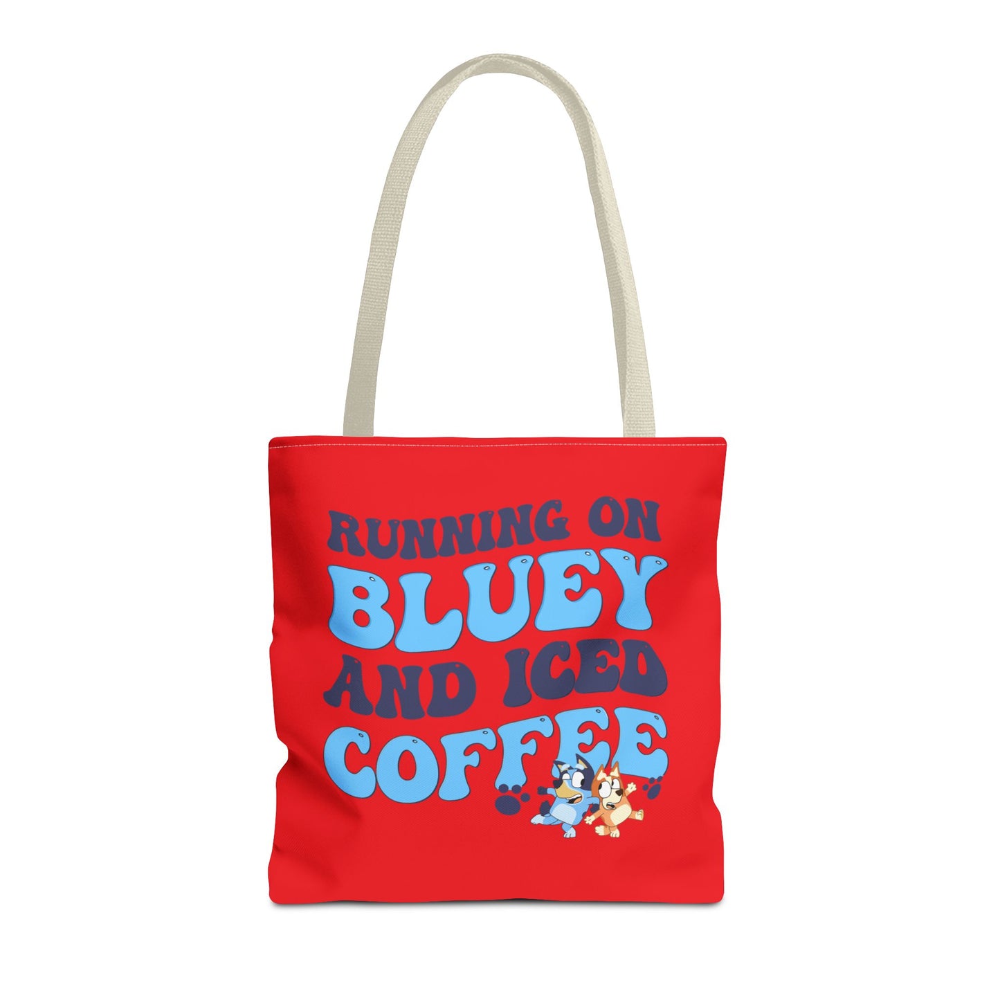 Princess Grace Running on Bluey and Iced Coffee Tote Bag Fun & Functional Carryall