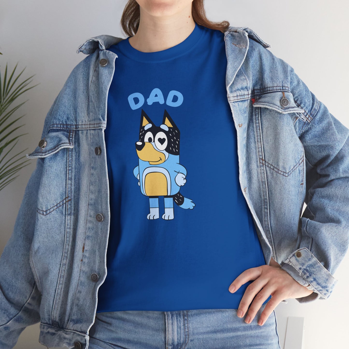 Princess Grace Bluey Dad Cartoon Graphic Unisex Heavy Cotton Tee