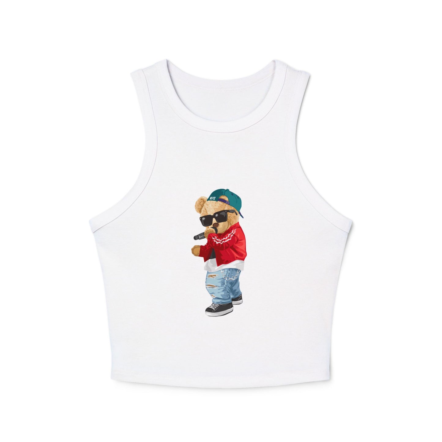 Princess Grace Cute Teddy Bear Graphic Racer Tank Top for Women