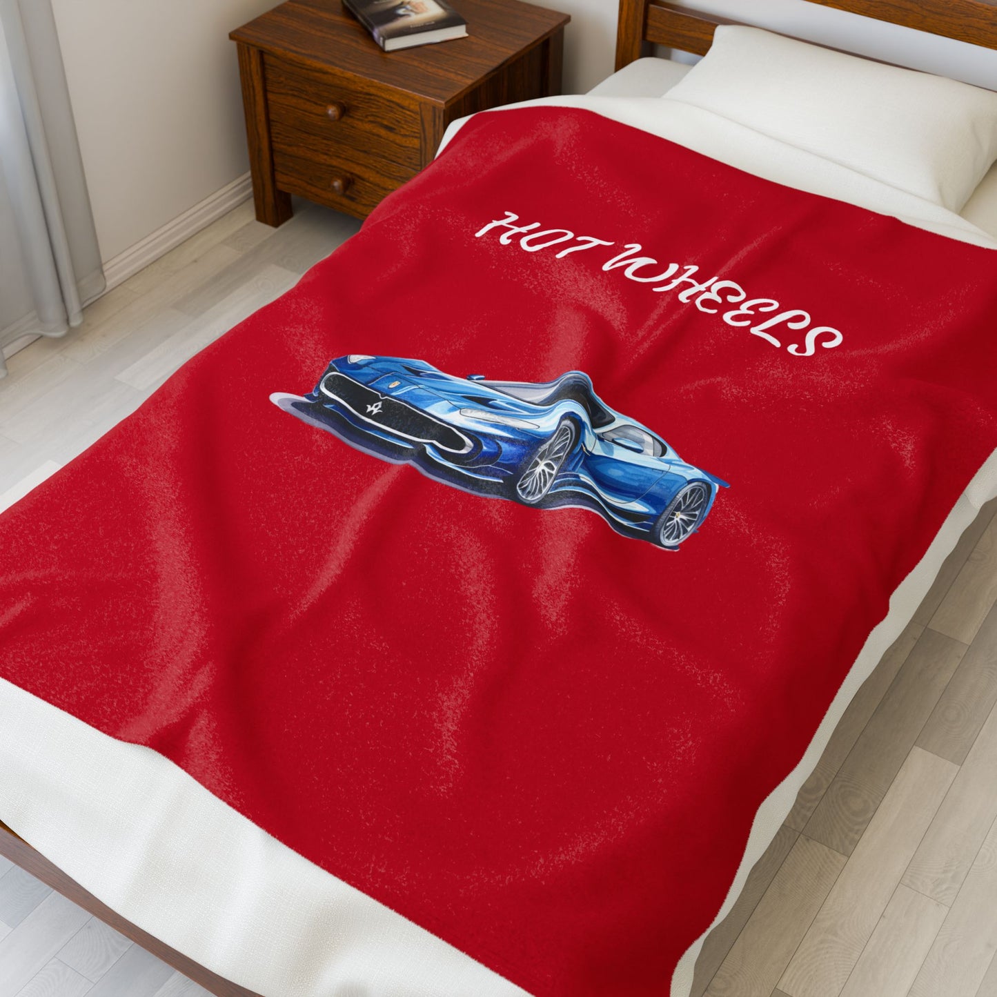 Princess Grace Hot Wheels Velveteen Plush Blanket Cozy Throw for Car Enthusiasts