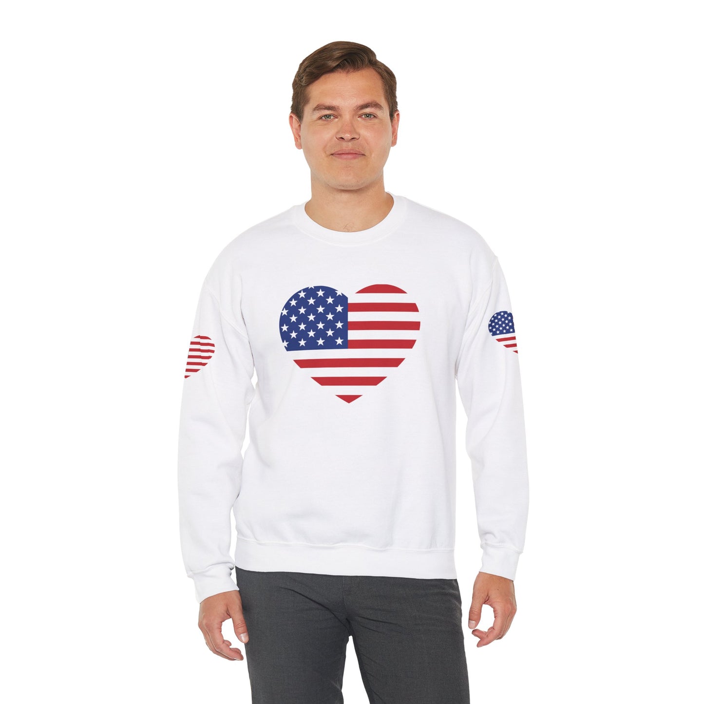 Princess Grace USA Heart Unisex Crewneck Sweatshirt Cozy American Pride