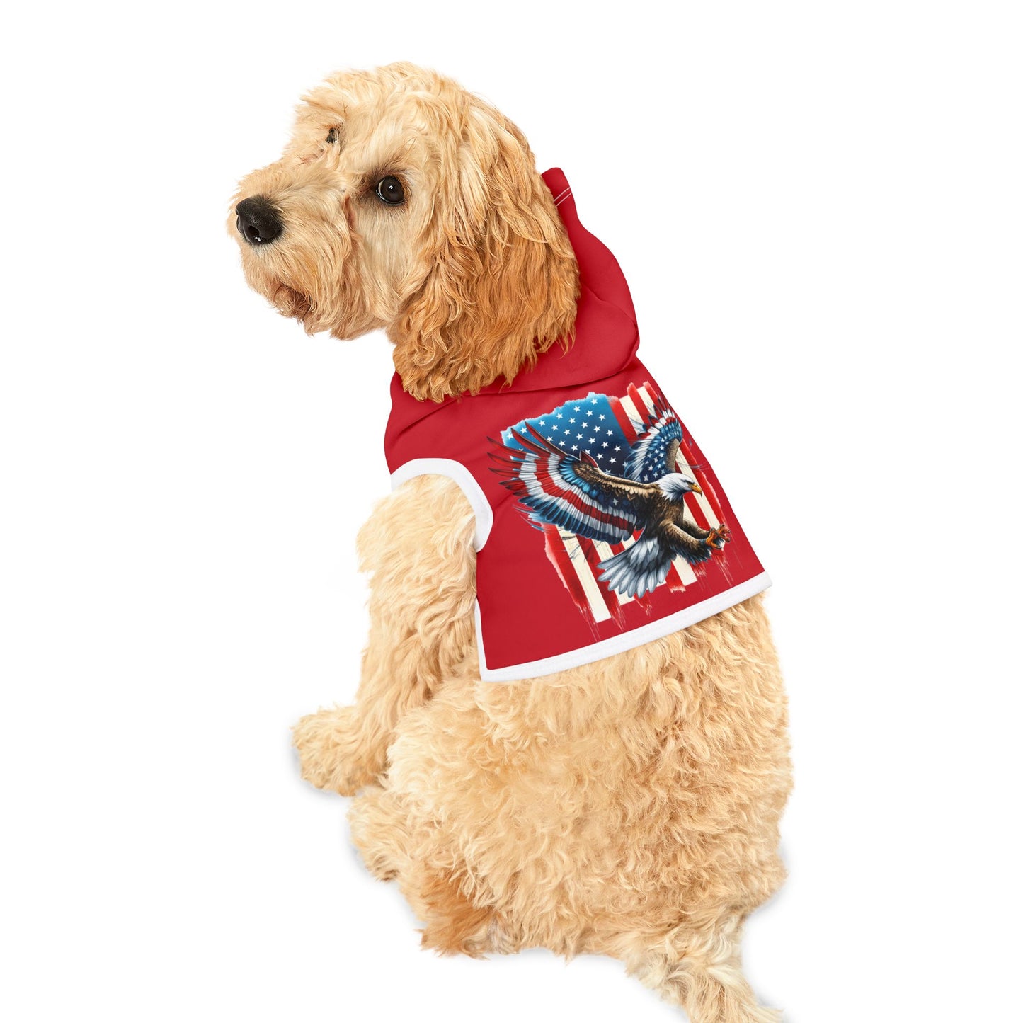 Princess Grace Patriotic Pet Hoodie with Eagle Design Cozy American Apparel for Dog Lovers