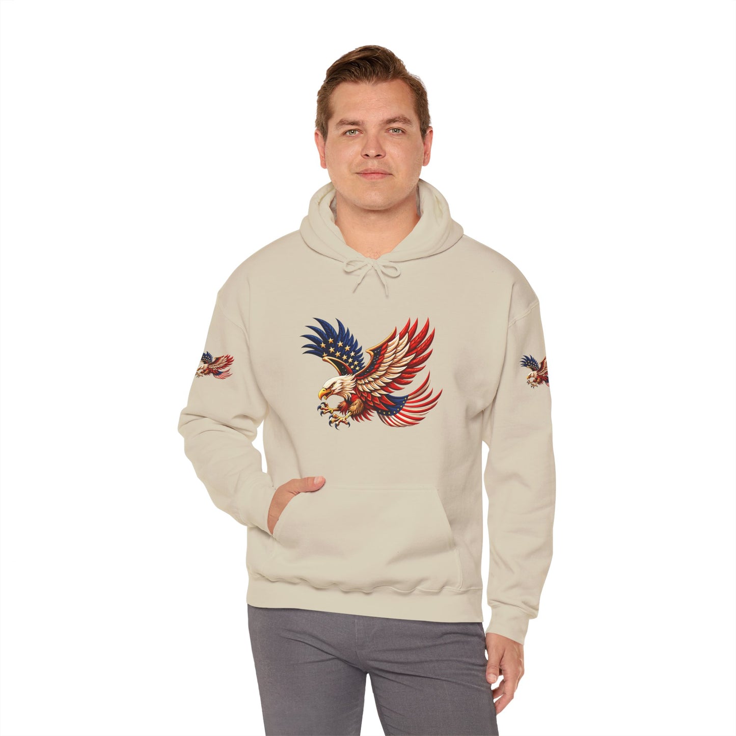 Princess grace Patriotic Eagle Hooded Sweatshirt Unisex Heavy Blend