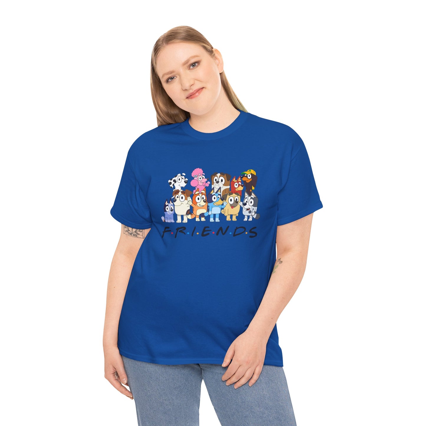 Princess Grace Bluey Friends Cartoon Unisex Heavy Cotton Tee Fun & Playful Design