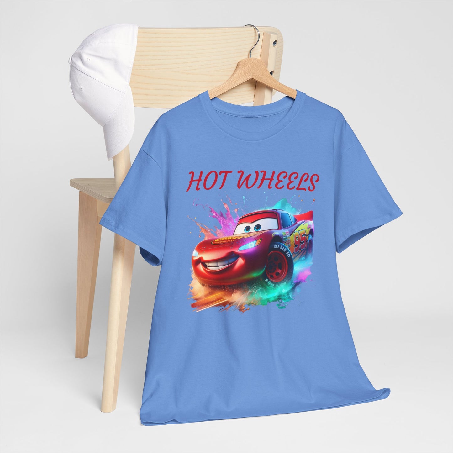 Princess Grace Hot Wheels Unisex Heavy Cotton Tee Fun Car Graphic T-Shirt for Kids and Adults
