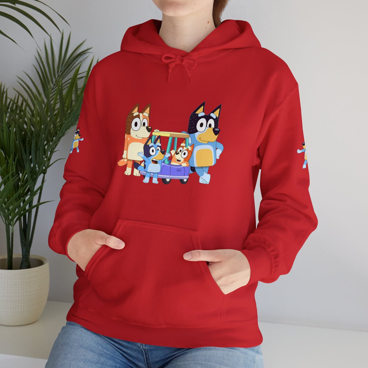 Princess Grace Bluey Fun Family Cartoon Hoodie - Unisex Heavy Blend with Playful Characters