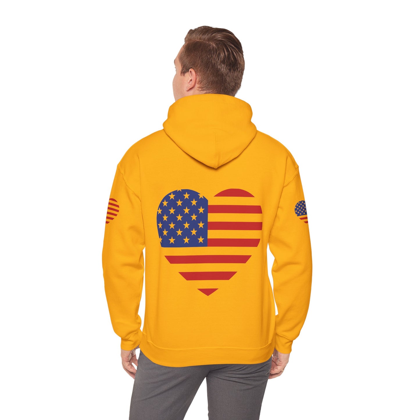 Princess Grace Patriotic Heart Design Unisex Hoodie Perfect for Holidays and Celebrations