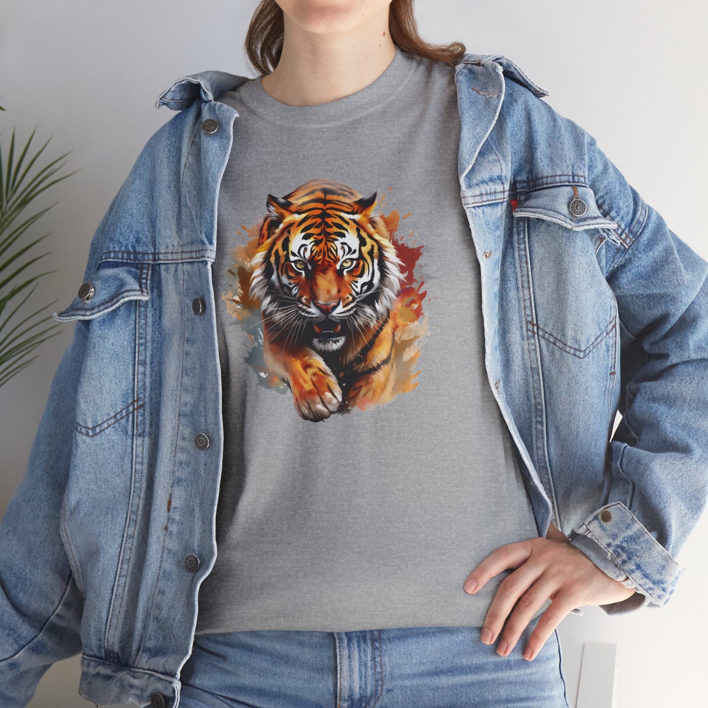 Princess Grace Fierce Tiger Unisex Heavy Cotton Tee Wild Animal Graphic Shirt