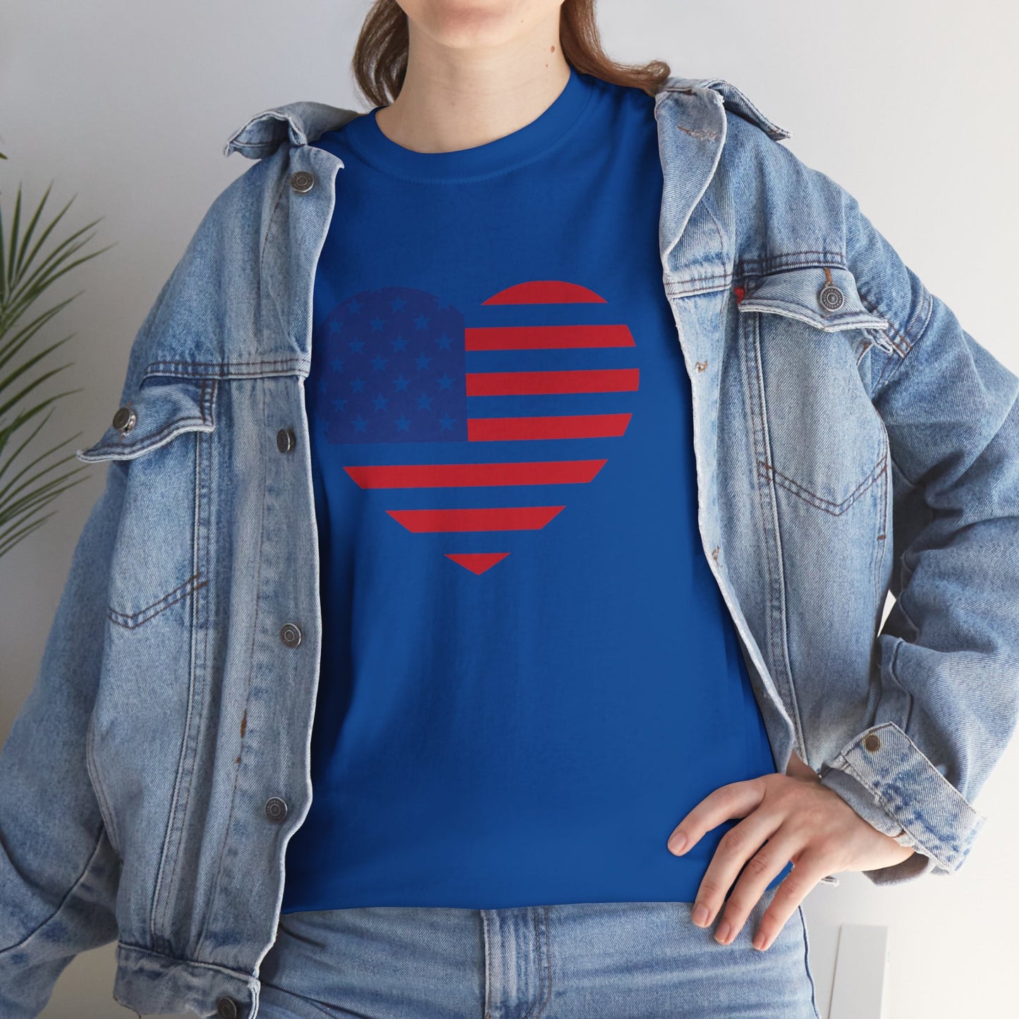 Princess Grace Patriotic Heart Unisex Heavy Cotton Tee Celebrate Freedom in Style