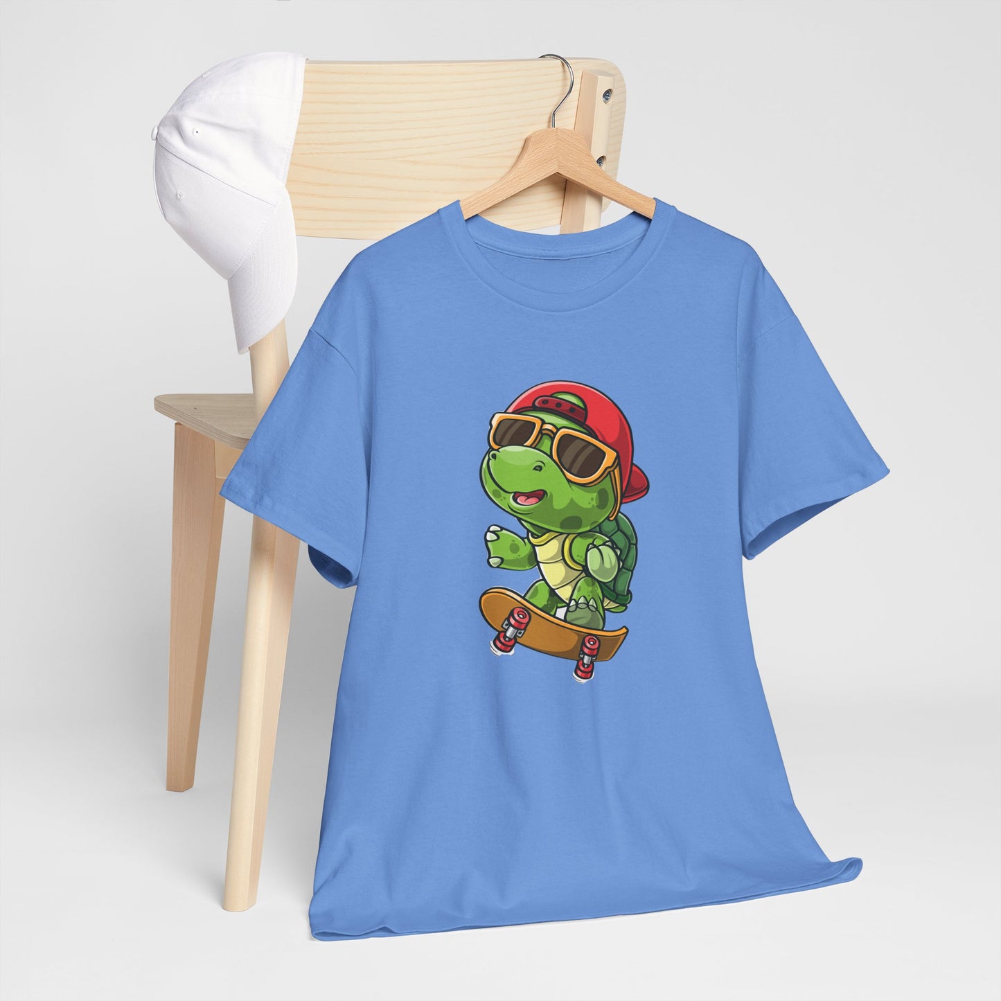 Princess Grace Cool Skateboarding Turtle Unisex Heavy Cotton Tee