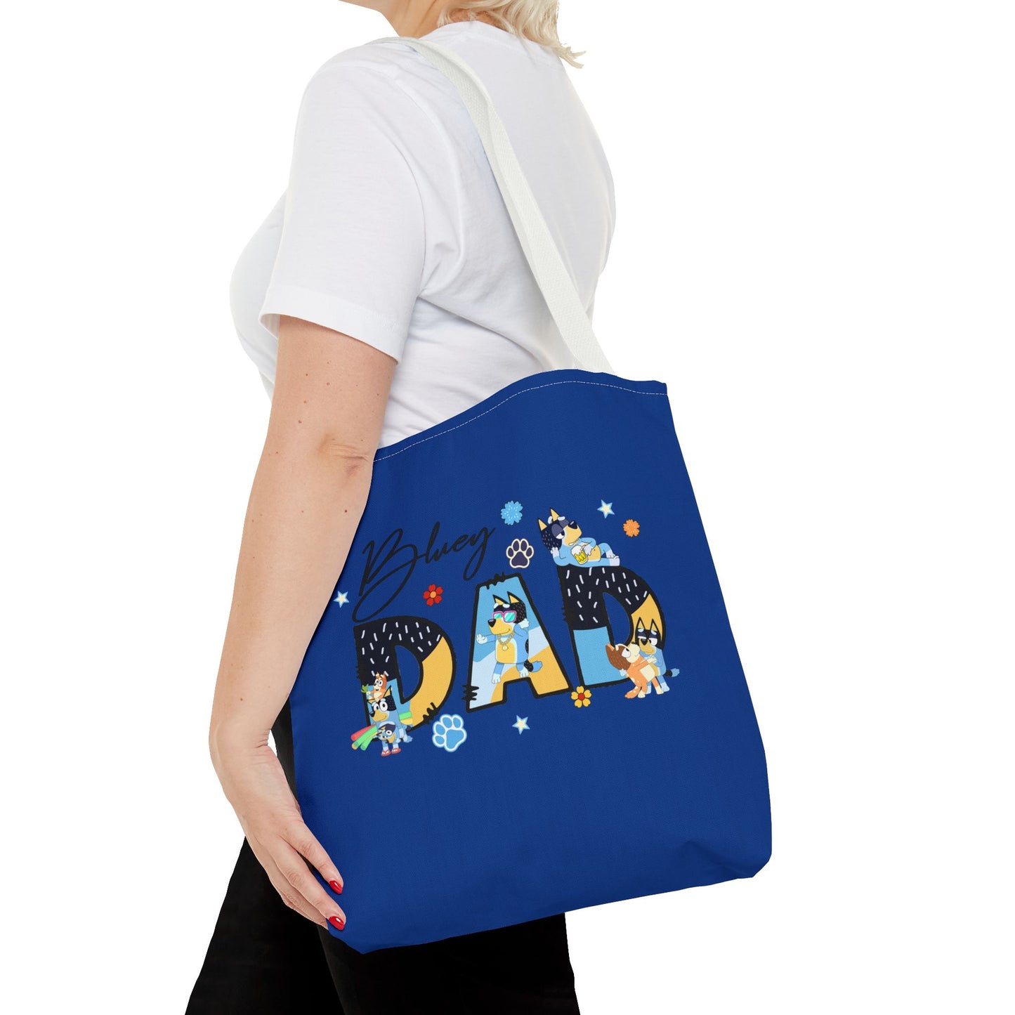 Princess Grace Bluey Dad Tote Bag Fun and Colorful Gift for Dog Lovers