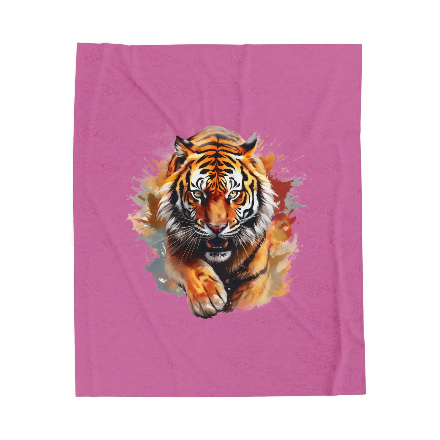 Princess Grace Fierce Tiger Velveteen Plush Blanket Cozy and Stylish Home Decor